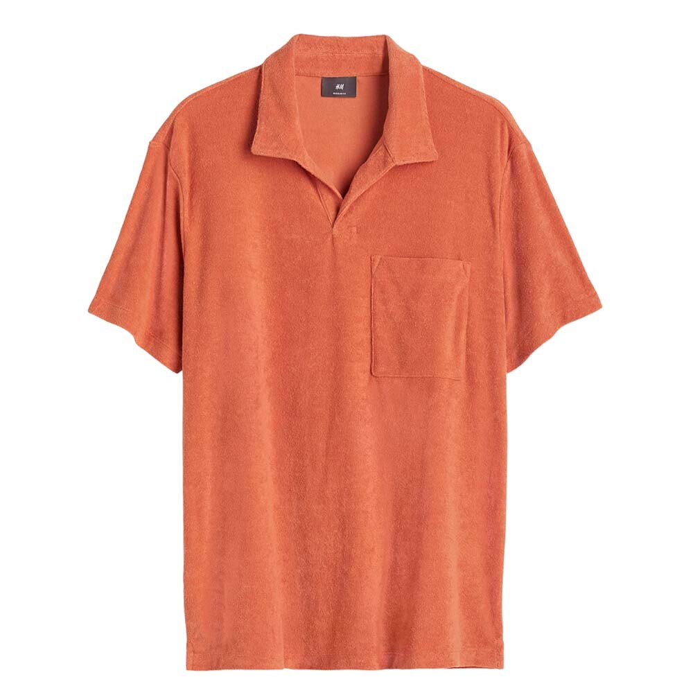 

Поло H&M Regular Fit Terry, терракотовый