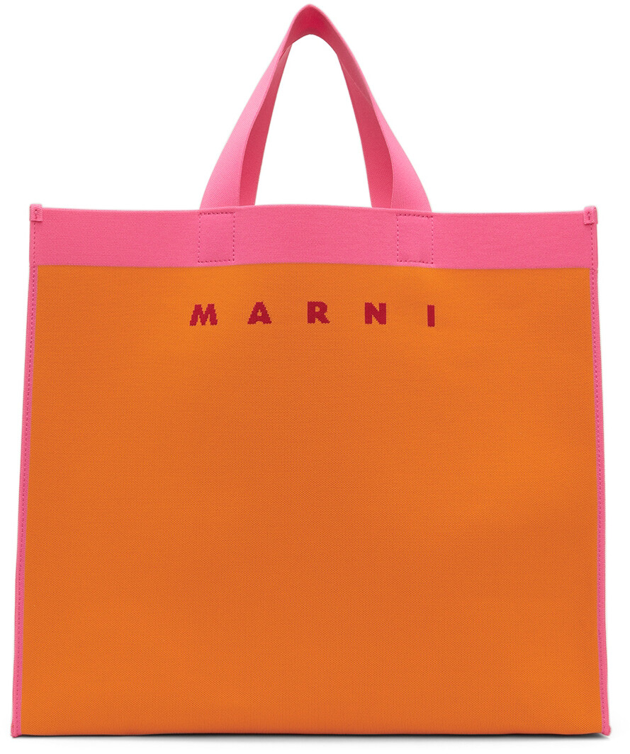 

Оранжево-розовая большая сумка для покупок Marni