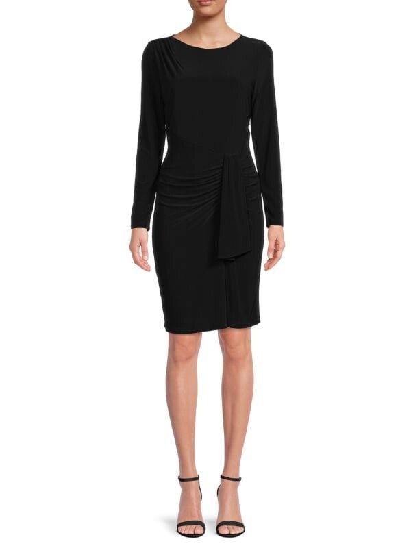 

Мини-платье-футляр с рюшами DKNY Black
