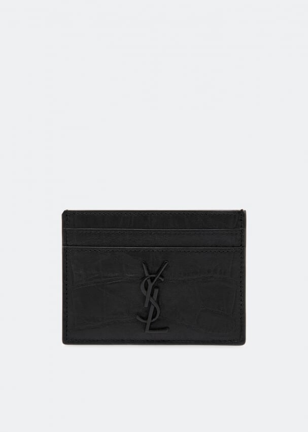 

Картхолдер SAINT LAURENT Monogram card case, черный