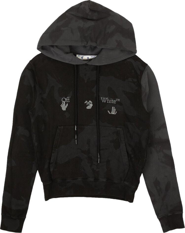 

Худи Off-White Tie Dye Slim Hoodie 'Black/Grey', черный