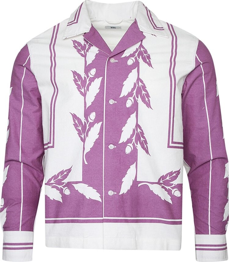 

Рубашка Bode Inverse Acorn Long-Sleeve Shirt 'Purple White', фиолетовый