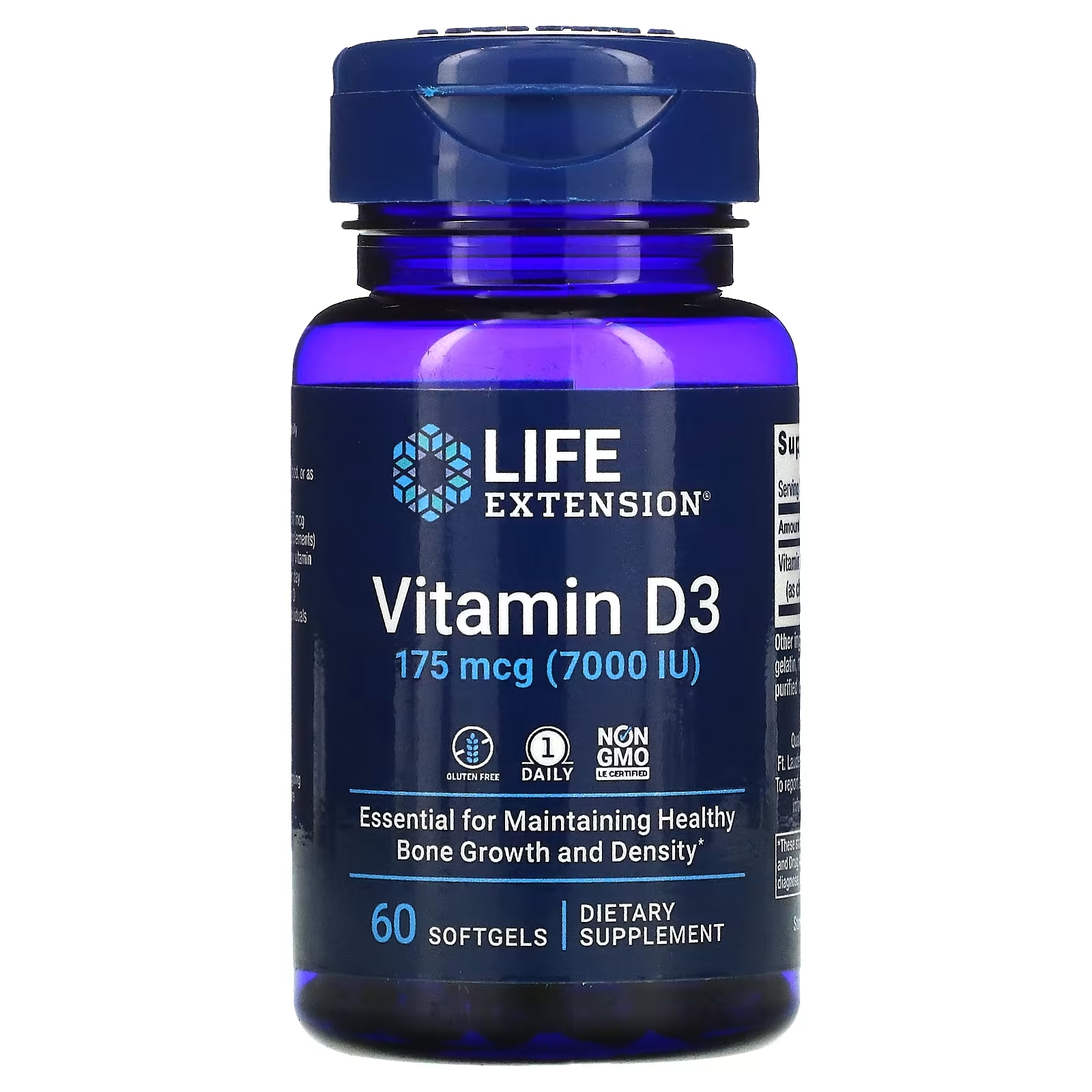 Витамин D3 Life Extension, 60 мягких таблеток