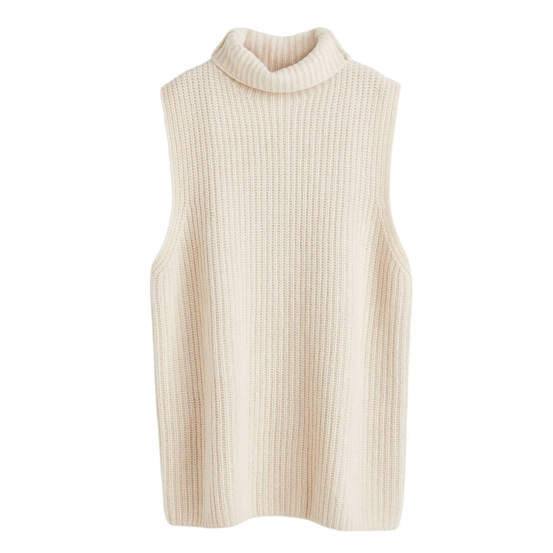 

Жилет H&M Premium Selection Rib-knit Cashmere-blend, светло-бежевый