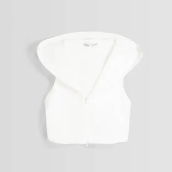 

Топ с капюшоном Bershka Sleeveless With Zip, белый