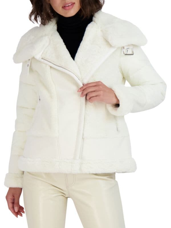 

Мотопуховик saylor из искусственной овчины Tahari Leche