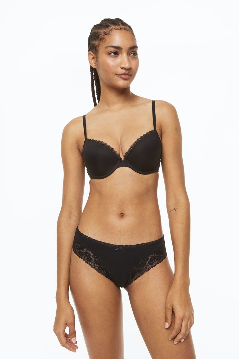 

Хлопковые бразильские трусы, 3 шт. H&M, черный
