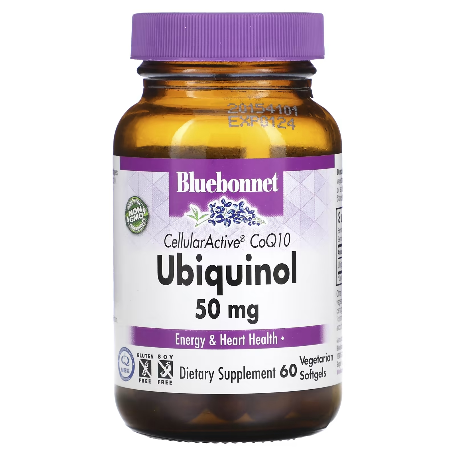 Bluebonnet Nutrition Ubiquinol Cellular Active CoQ10 50 мг, 60 растительных капсул bluebonnet nutrition cellularactive coq10 ubiquinol 100 мг 60 вегетарианских капсул