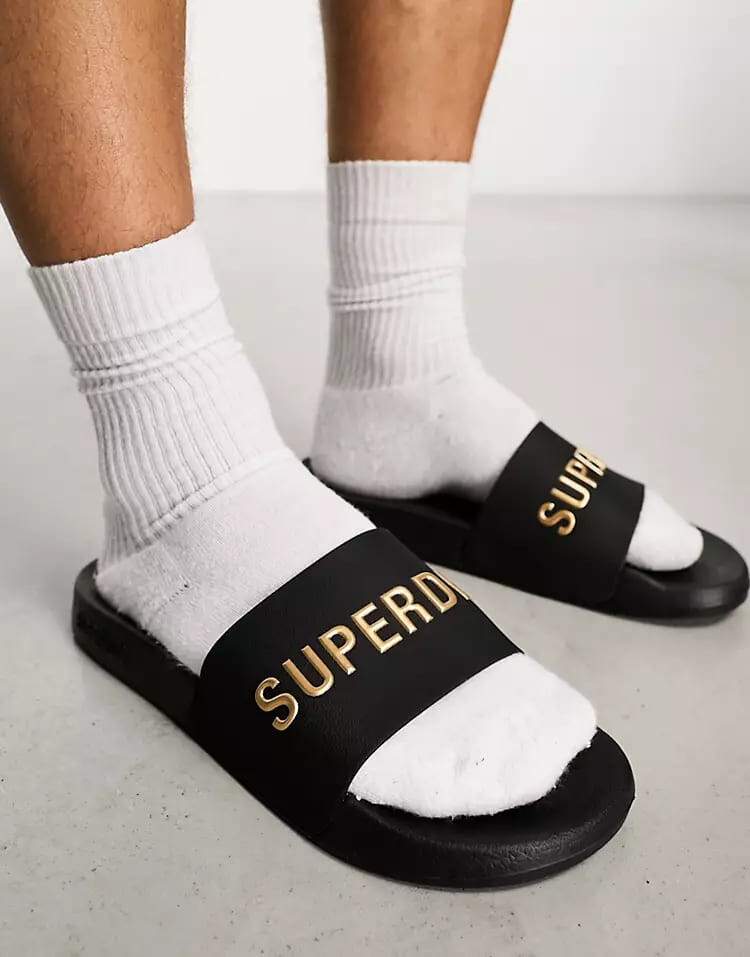 

Шлепанцы Superdry Code Logo Vegan Pool, черный