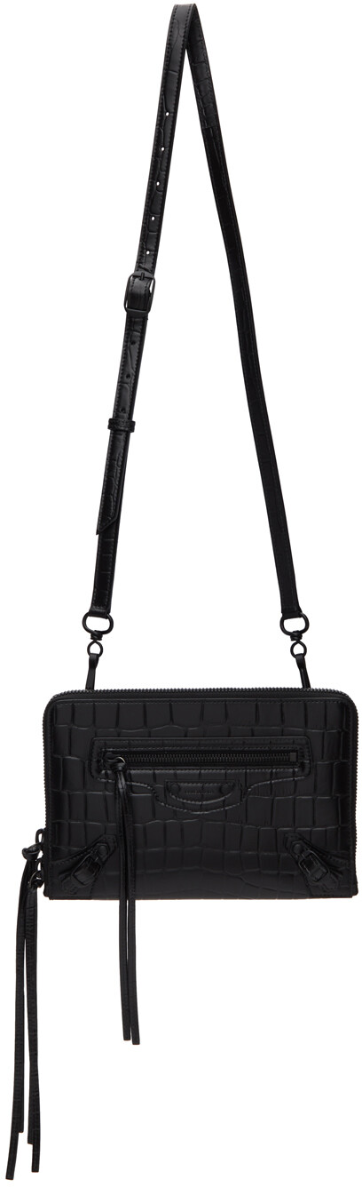 

Черная маленькая сумка Neo Classic с крокодиловым принтом Balenciaga