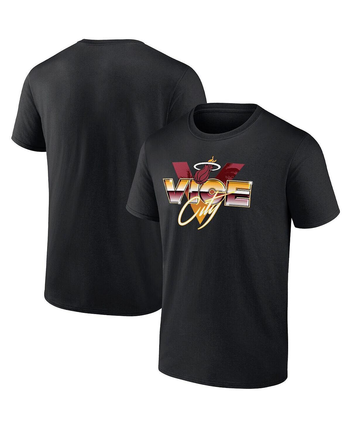 

Мужская фирменная черная футболка miami heat vice city hometown collection Fanatics, черный