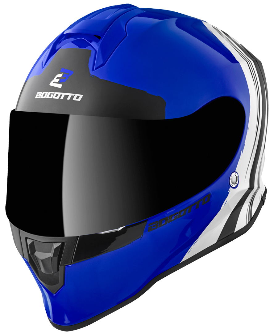 Шлем Bogotto V151 Wild-Ride со съмной подкладкой, синий/черный/белый