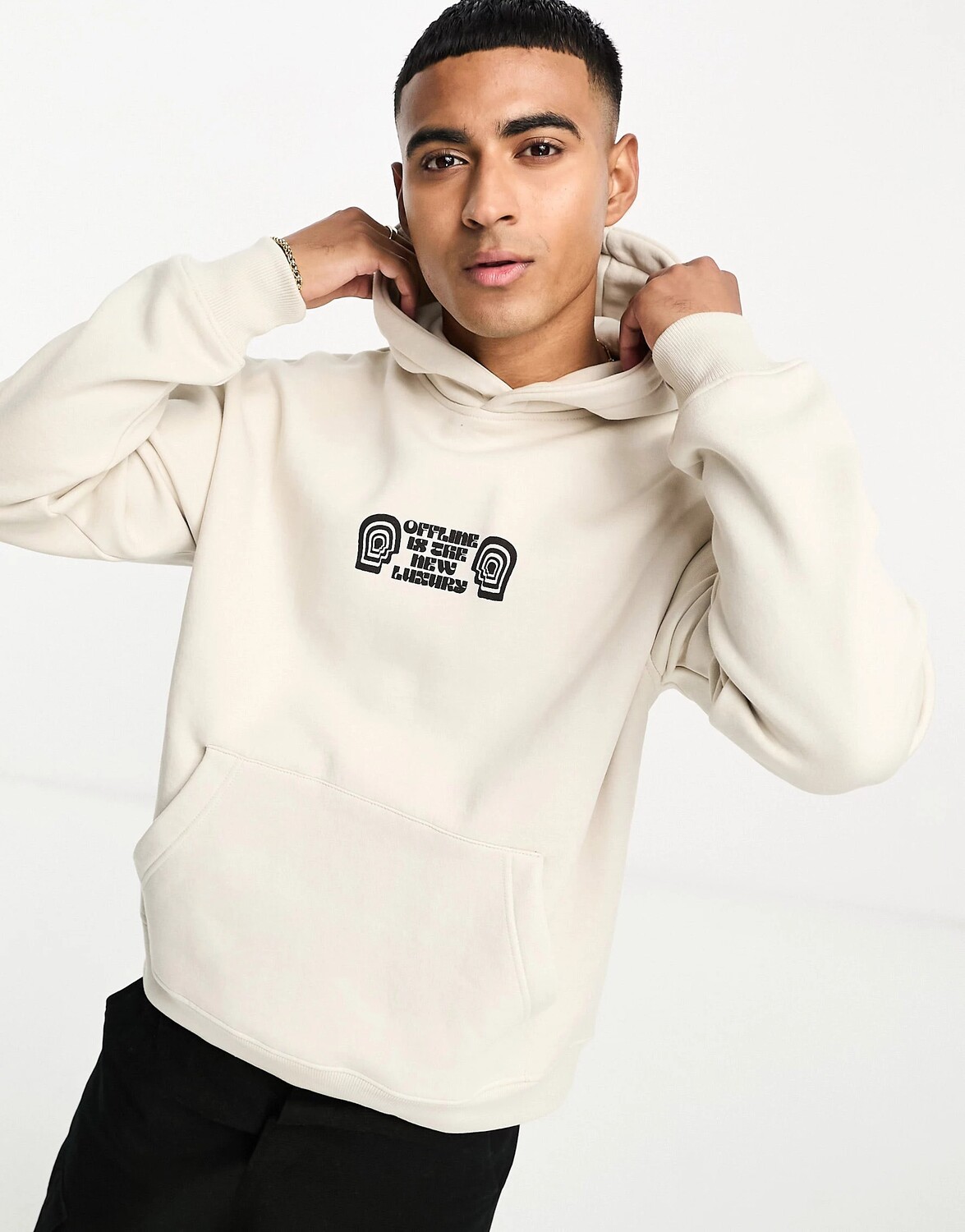 

Толстовка Pull&bear Street Express Print, светло-бежевый