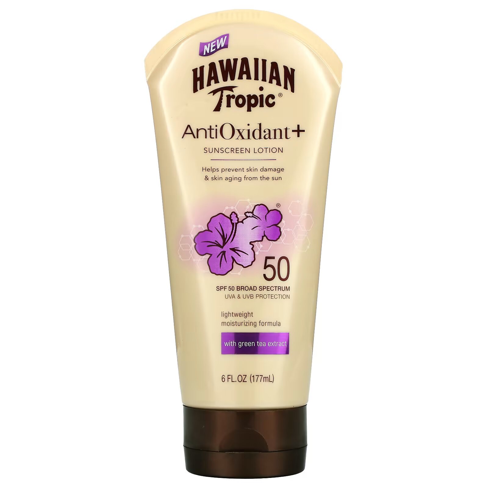 Hawaiian Tropic, Антиоксидант + солнцезащитный лосьон, SPF 50, 6 жидких унций (177 мл) - фото