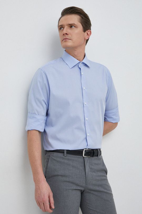 Фасонная рубашка из хлопка Seidensticker, синий цена и фото