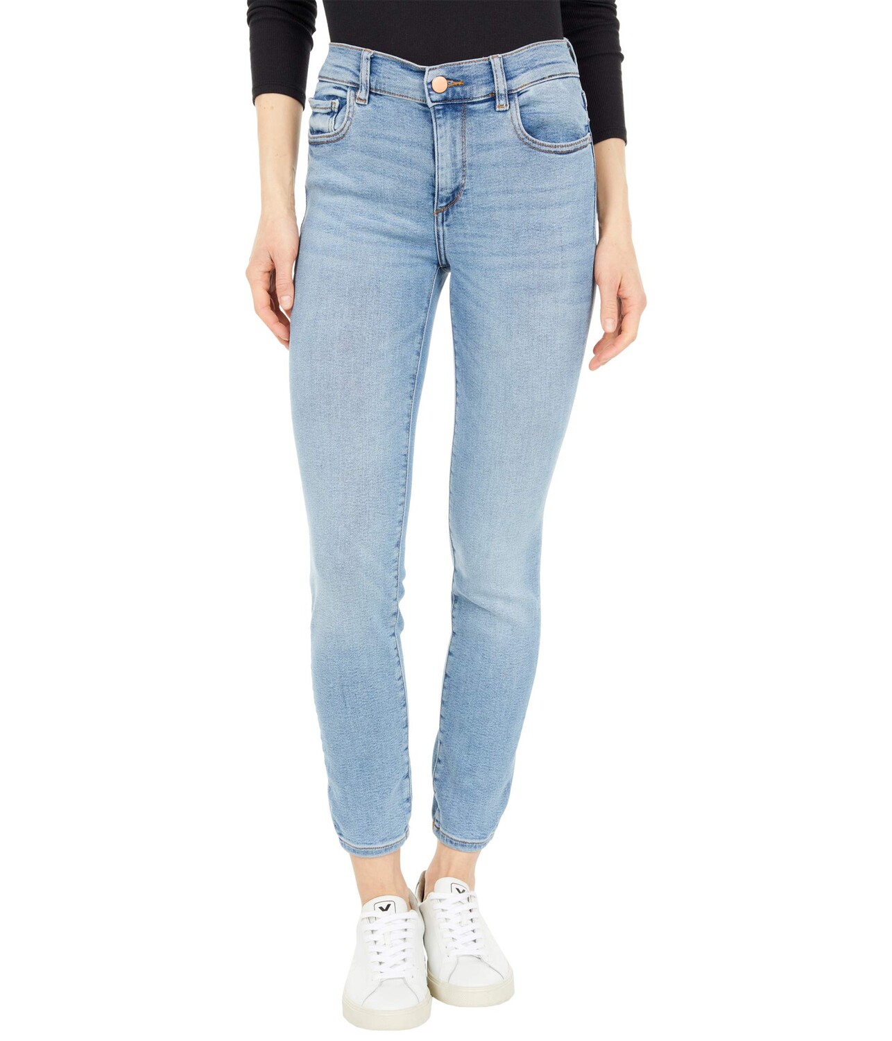 

Джинсы DL1961, Florence Skinny Mid-Rise Instasculpt Ankle in Cloud