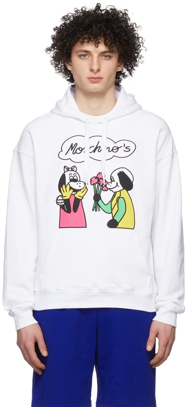 

Белая толстовка с капюшоном из комиксов Moschino, Белый