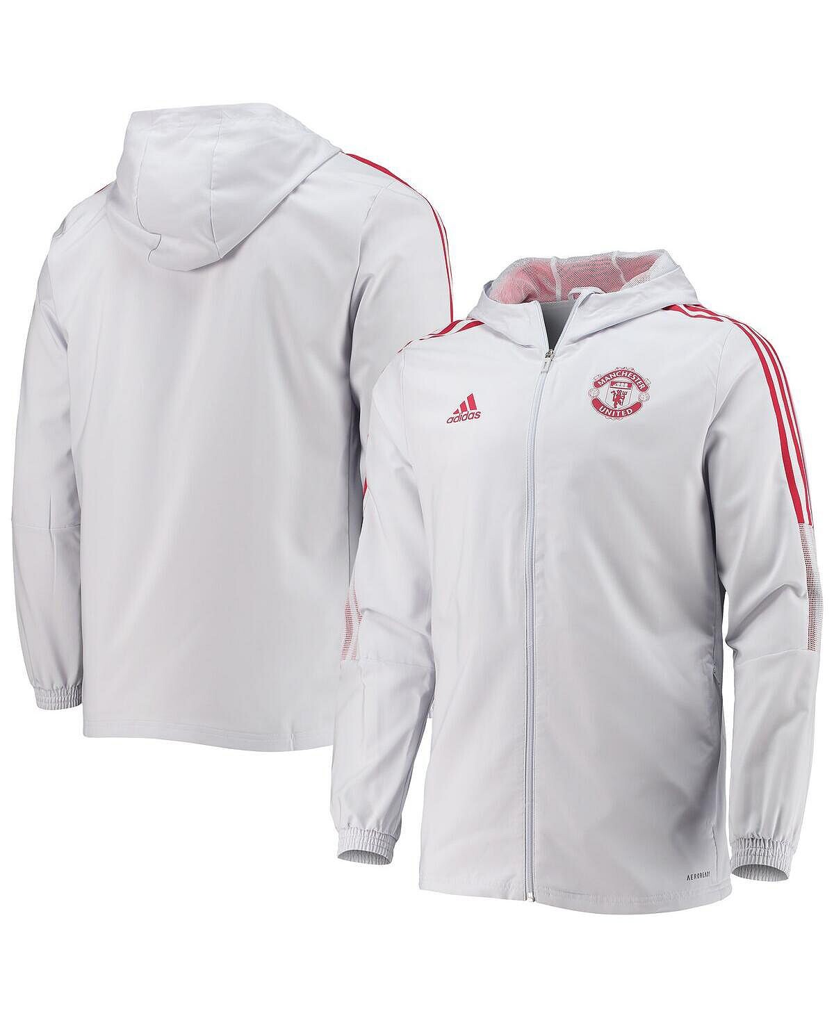 

Мужская серая куртка manchester united presentation aeroready с молнией во всю длину adidas, серый