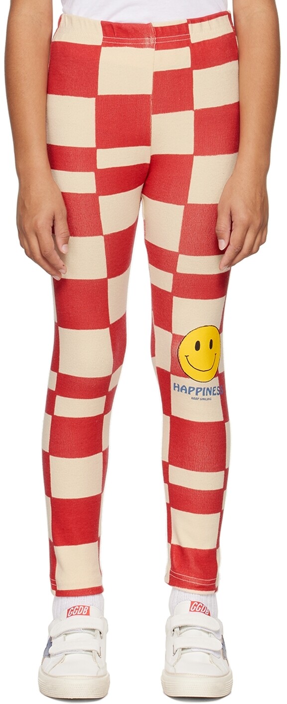 

Детские леггинсы в сетку Red & Off-White Jellymallow