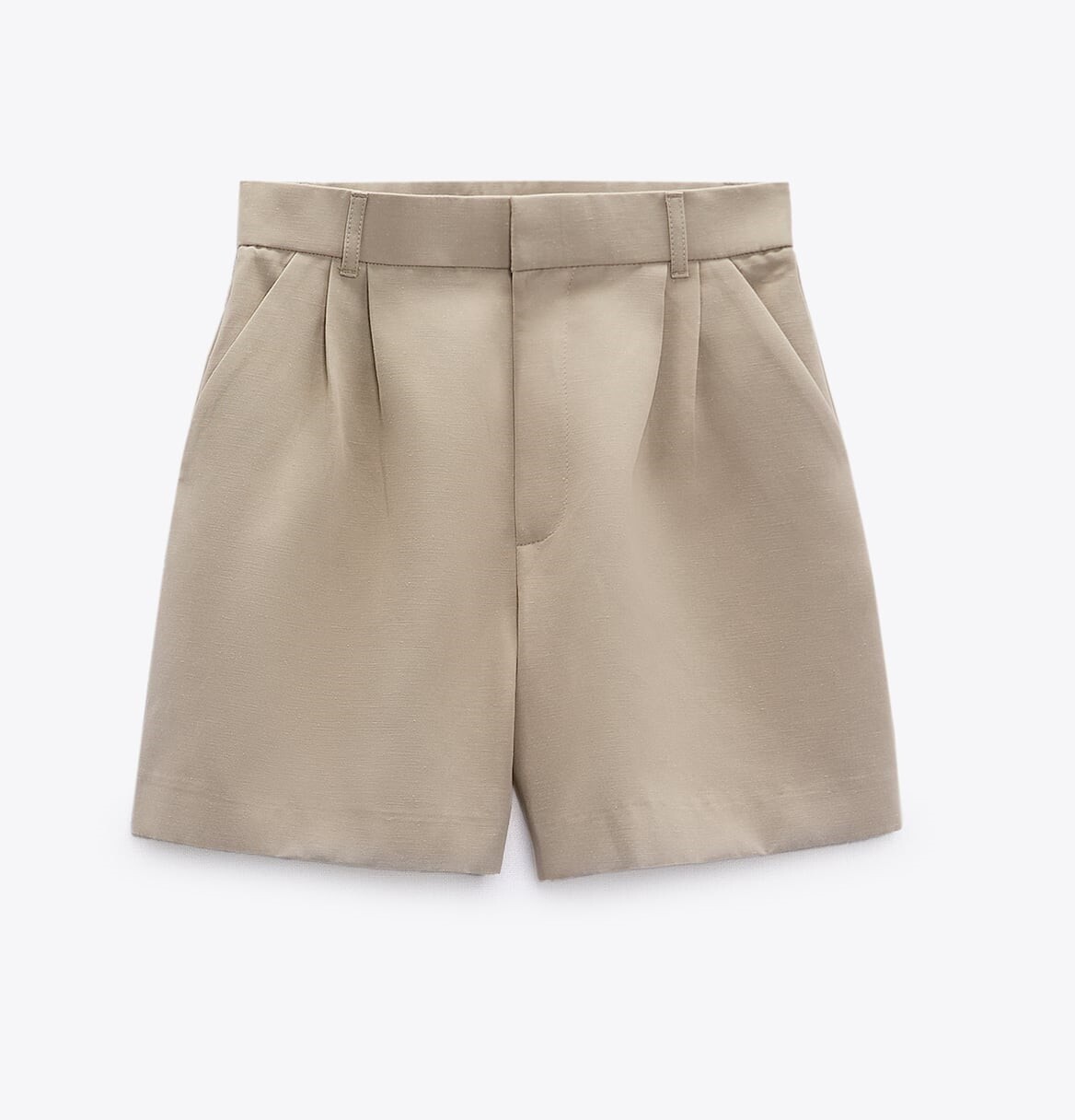 

Шорты Zara Linen Blend Bermuda, серо-коричневый