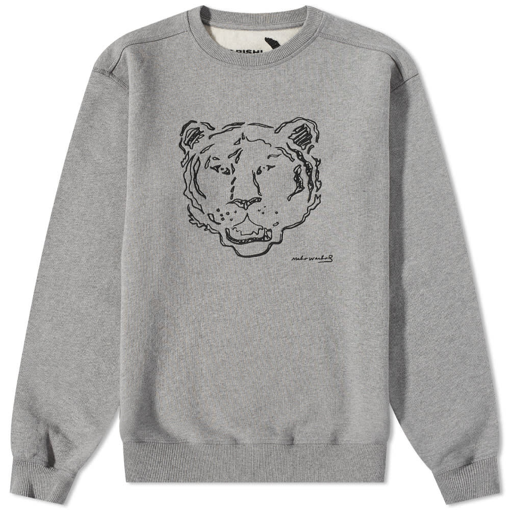 

Толстовка Maharishi Warhol Tiger Embroidered Crew Sweat, Серый