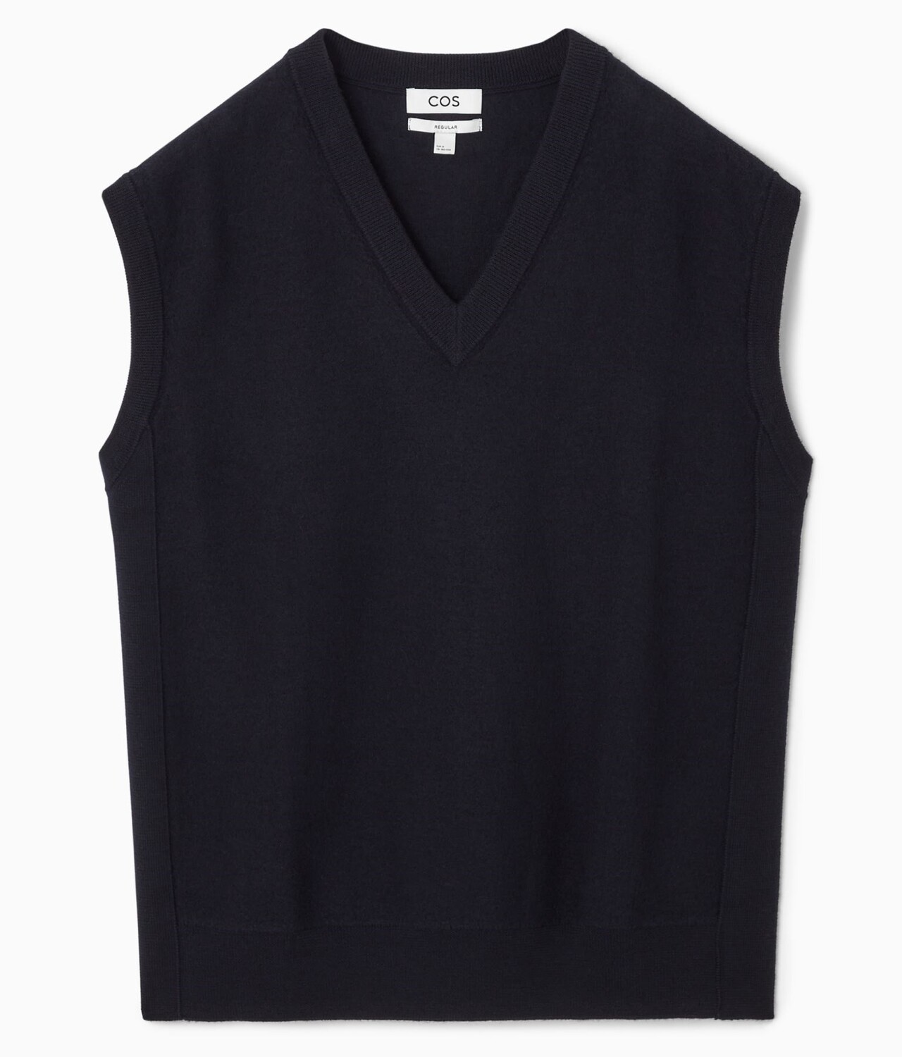 

Жилет Cos V-neck Boiled Wool, темно-синий
