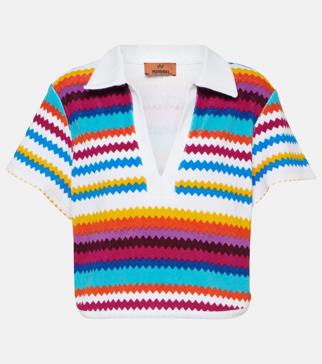 

Укороченный топ из смесового хлопка с зигзагом Missoni Mare, мультиколор