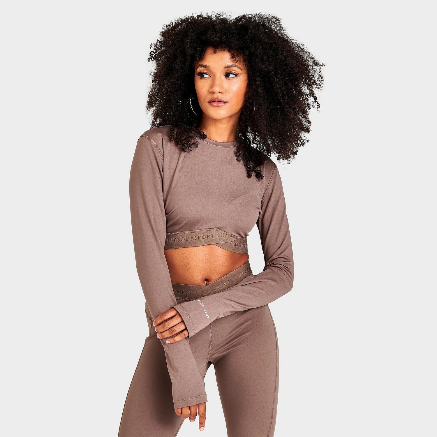 

Женский розовый топ с длинными рукавами Soda Sport Topanga Tape Pink Soda Sport, коричневый