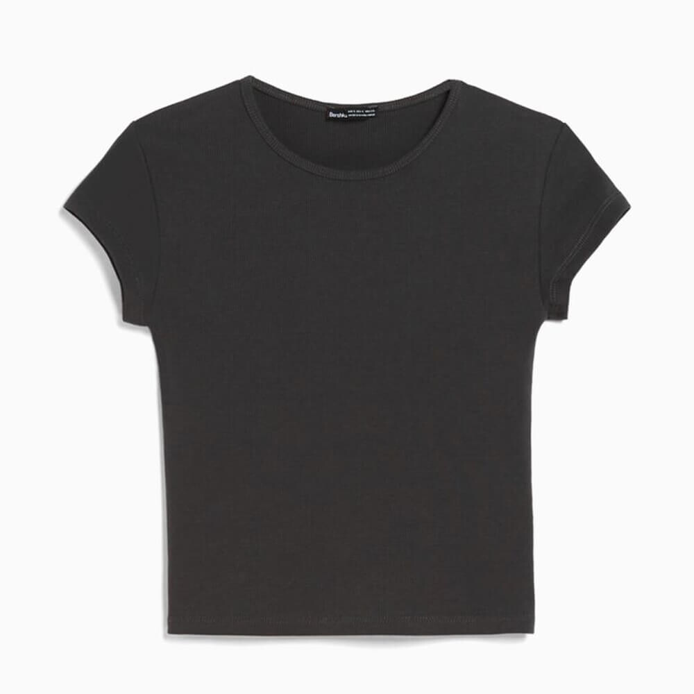 

Футболка Bershka Ribbed, серый