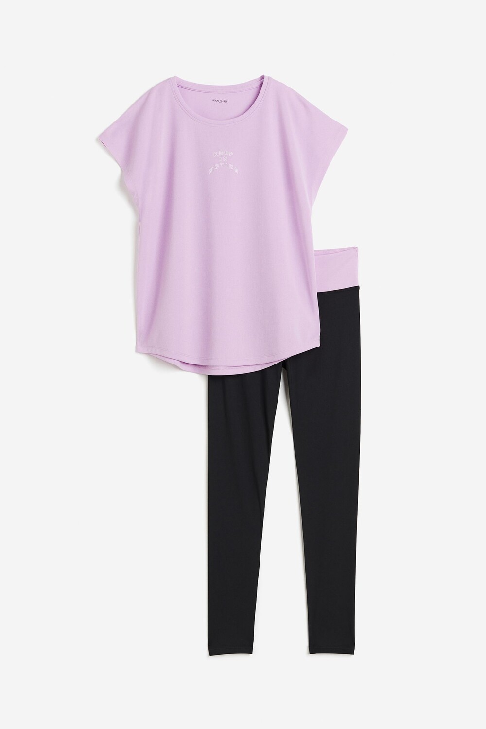 

Спортивный костюм H&M Kids DryMove, 2 предмета, сиреневый/черный