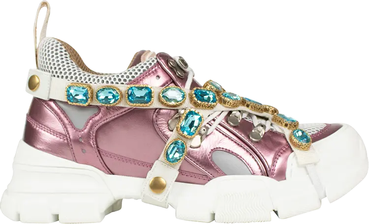 

Кроссовки Gucci Flashtrek Pink Crystals, розовый