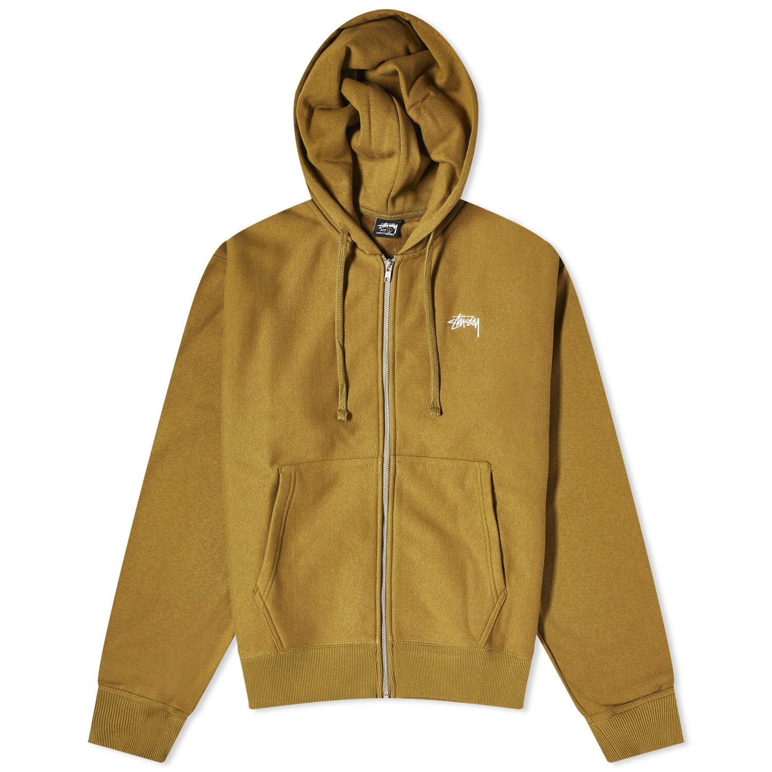 

Толстовка Stussy Stock Logo Zip Washed, оливковый, Зеленый