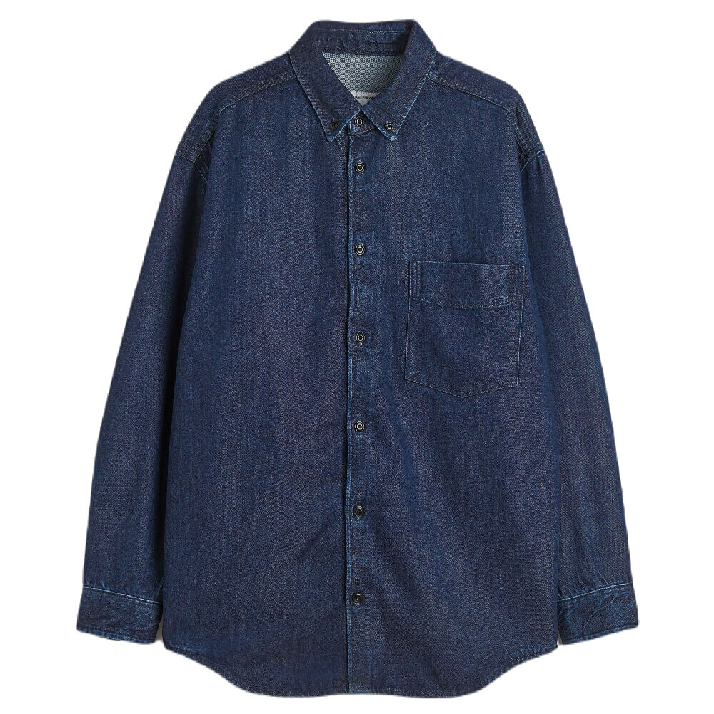 

Рубашка H&M Oversized Fit Denim, темно-синий