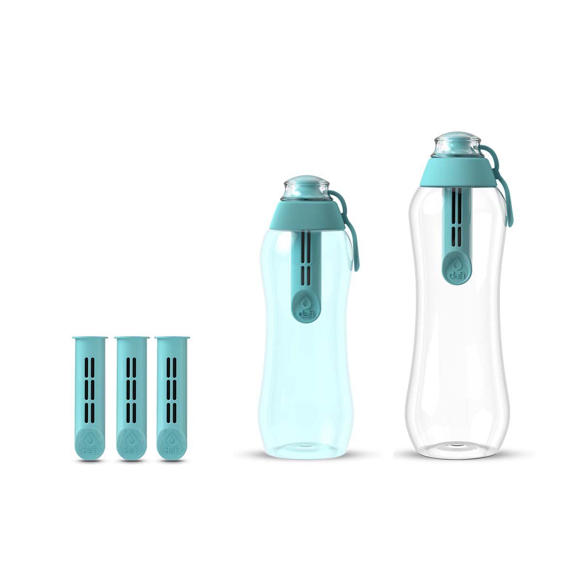 Набор из бутылок с угольным фильтром Dafi Soft, 5 предметов, голубой фото