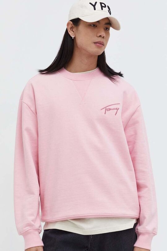 

Хлопковая толстовка Tommy Jeans, розовый