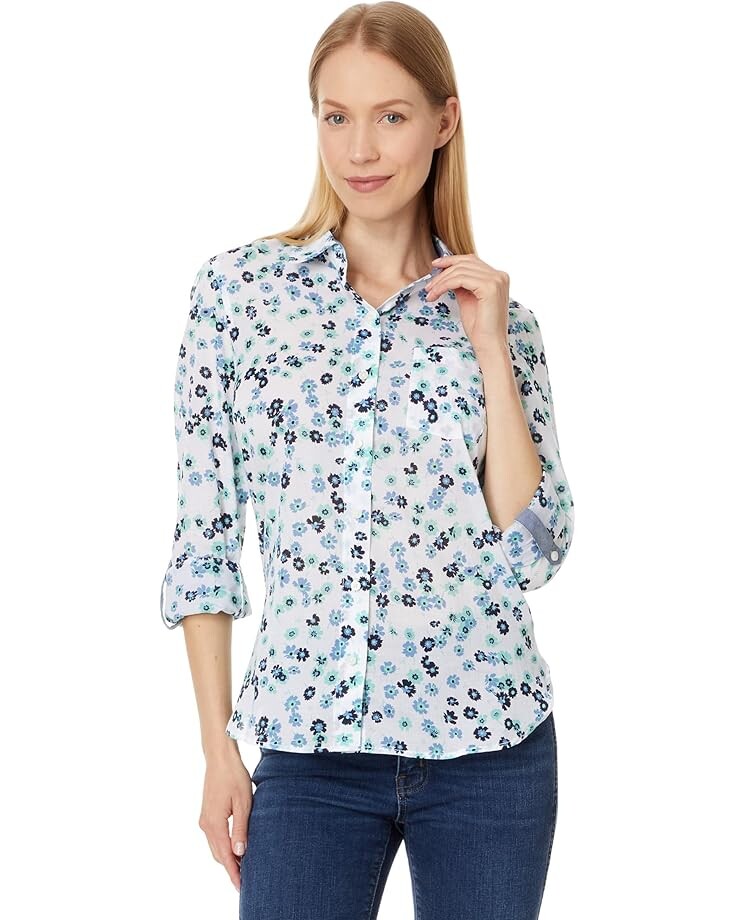 

Рубашка Tommy Hilfiger Carnation Roll Tab, цвет Bright White Multi