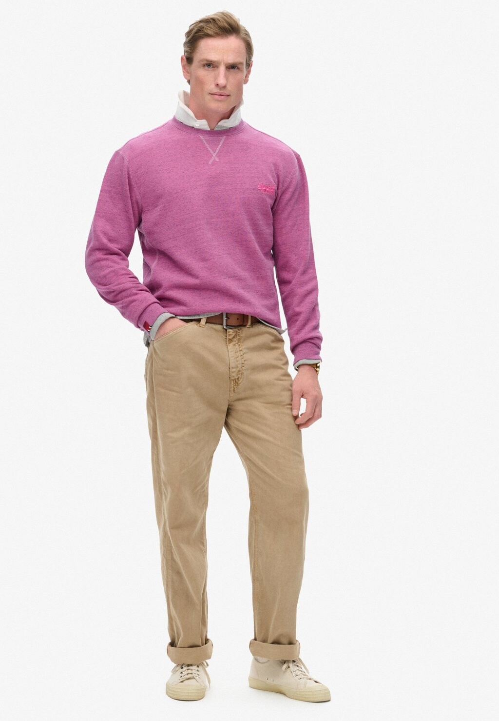 

Толстовка OVER DYED MARL CREW Superdry, розовый