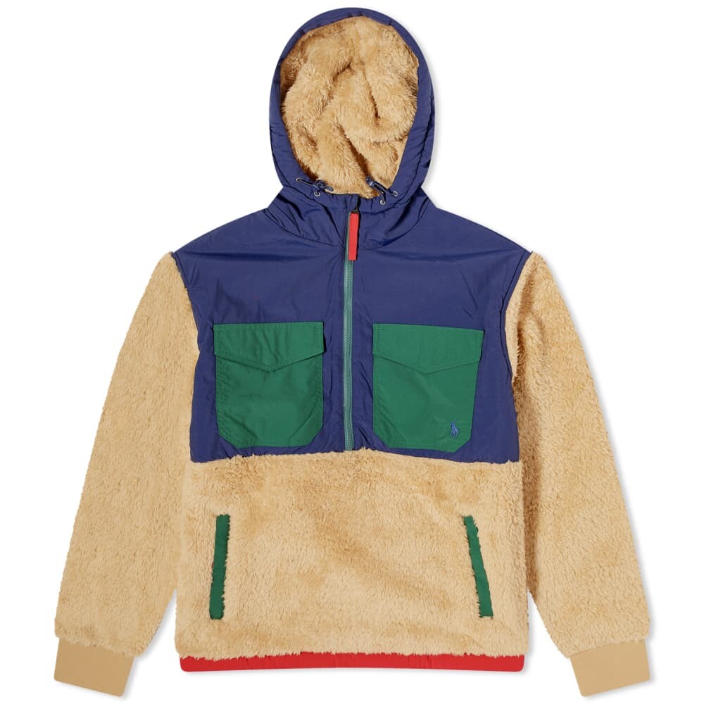 

Флисовая куртка Polo Ralph Lauren на молнии до половины длины из шерпы, мультиколор