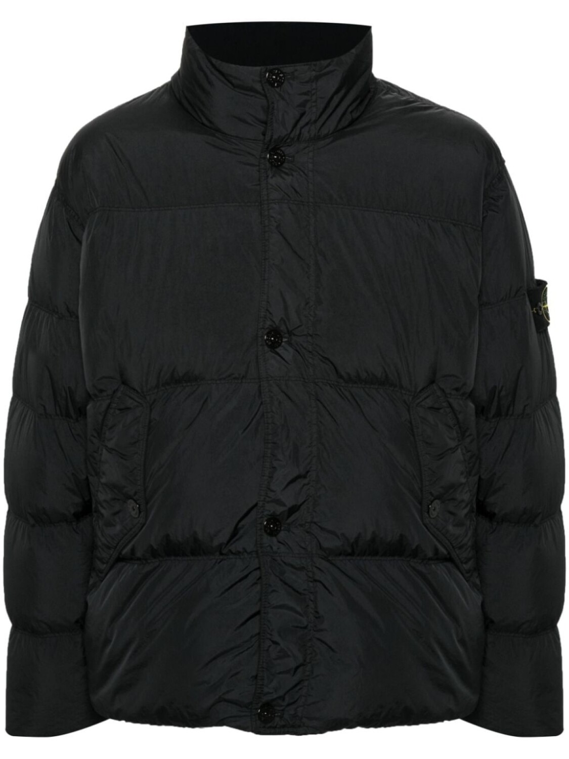 

Stone Island пуховик с логотипом Compass, черный
