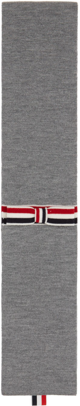 

Серый шарф с бантом Thom Browne