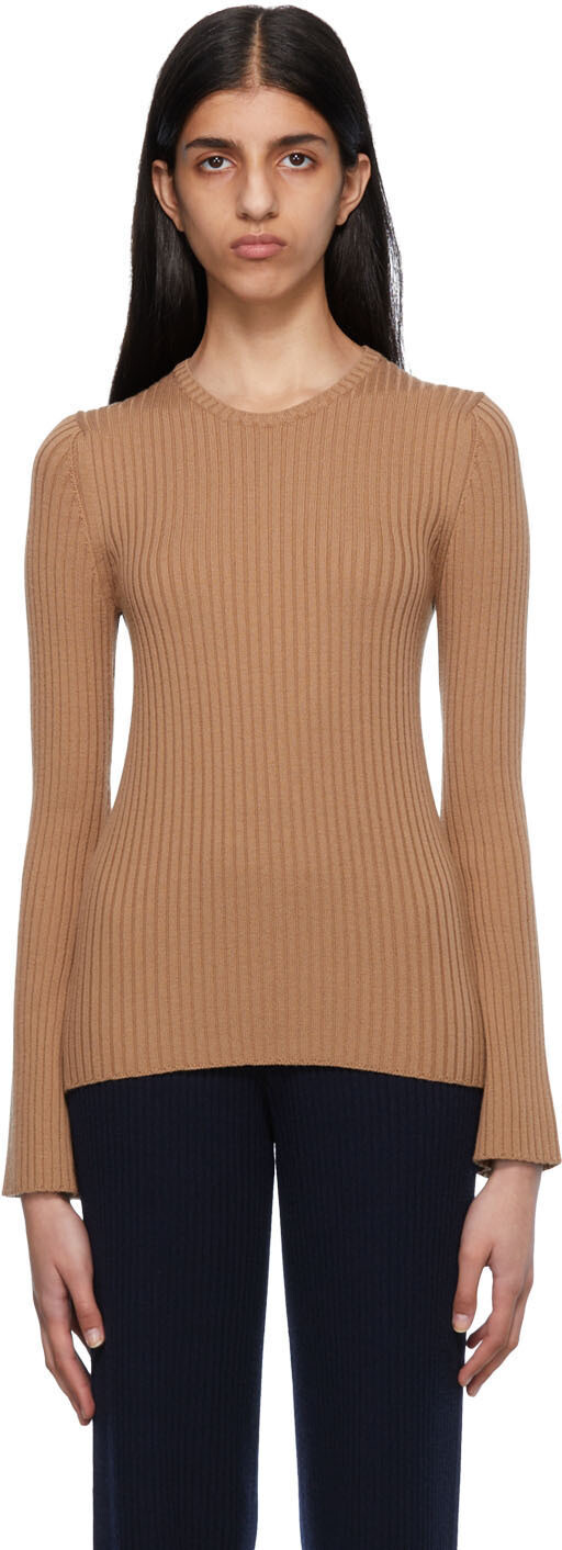 

Коричневый свитер в рубчик Chloé