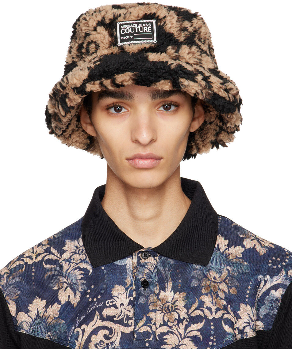 

Черно-коричневая панама с гобеленом Versace Jeans Couture