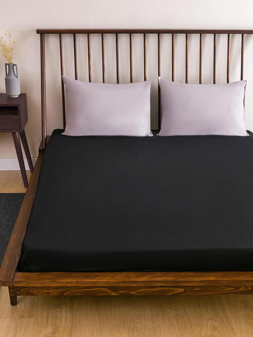 

Однотонная хлопковая двуспальная эластичная простыня 160x200x30 см LCW Home