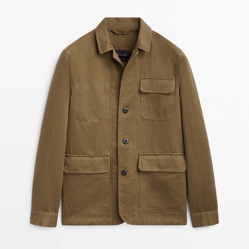 

Кардиган Massimo Dutti Linen And Cotton, коричневый