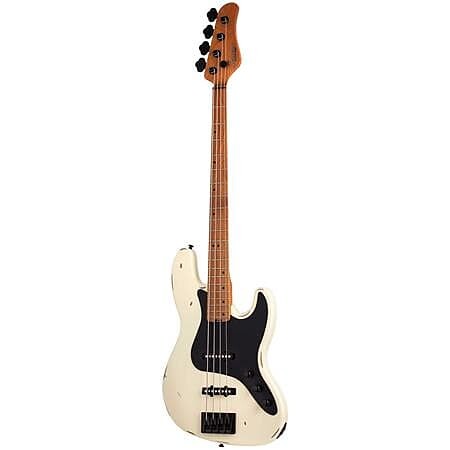 

Schecter Guitar Research J-4 Sixx Relic 4-String RH Electric Bass-Worn Ivory 355