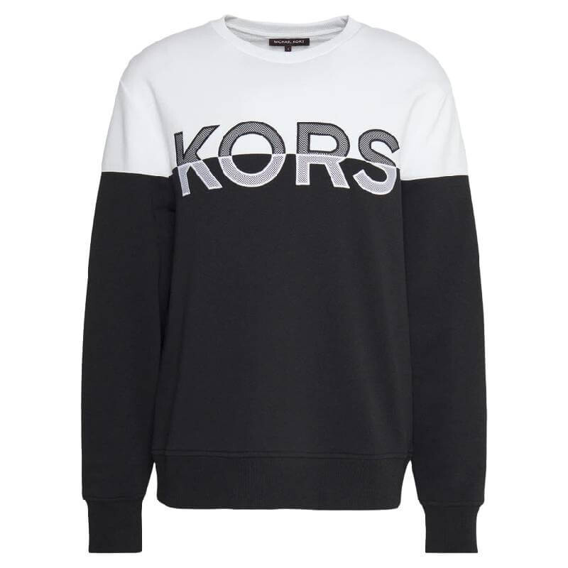 

Свитшот Michael Kors Color Block Crew, черный/белый