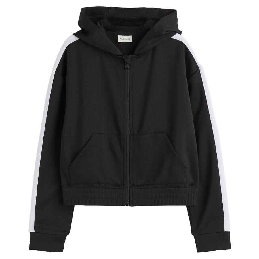 

Толстовка H&M Move Hooded Sport, черный/белый