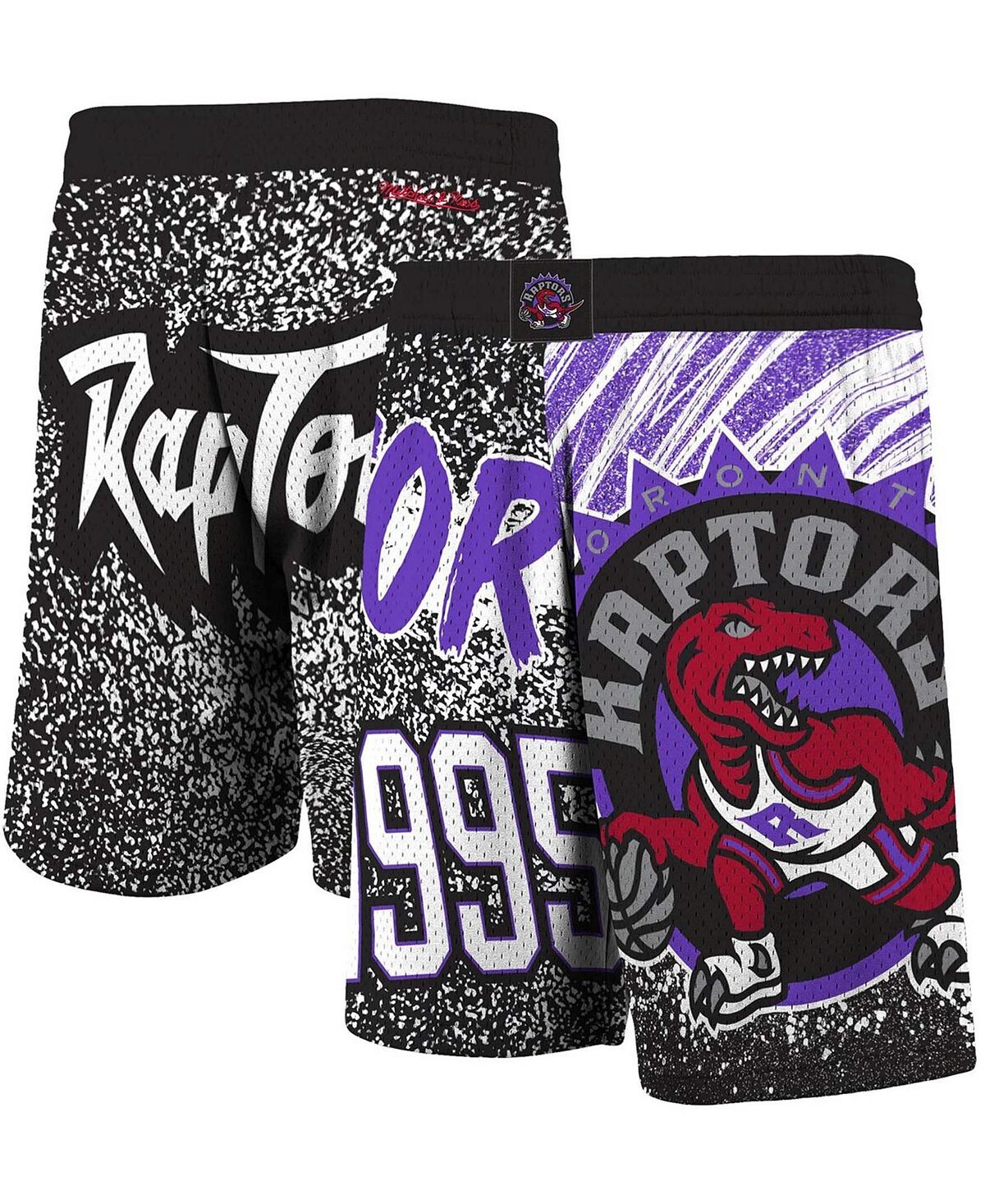 

Мужские черные шорты toronto raptors hardwood classics jumbotron sublimated shorts Mitchell & Ness, черный