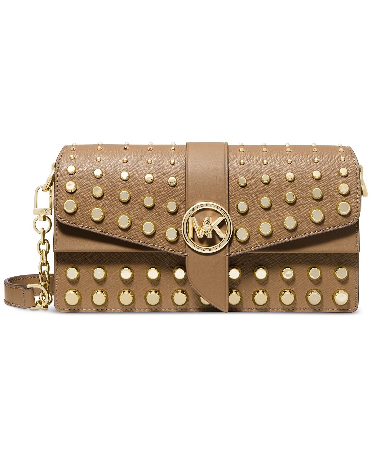 

Кожаная сумка-трансформер greenwich среднего размера с заклепками Michael Kors