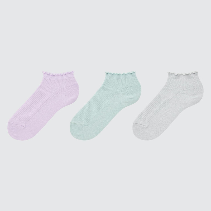 

Набор носков Uniqlo Girls Ribbed Short (three Pairs), сиреневый/мятный/серый